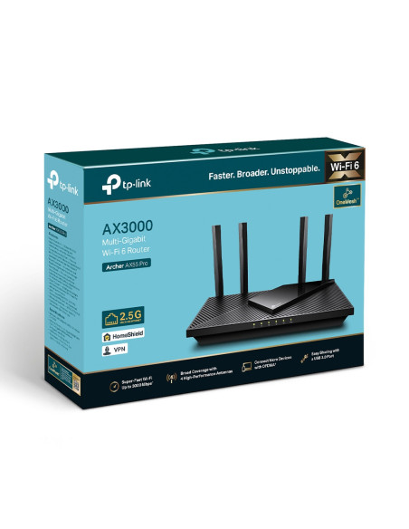 ROUTER TP-LINK wireless AX3000, 3000Mbps,1 x 2.5 Gbps WAN/LAN