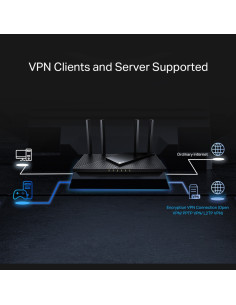 ROUTER TP-LINK wireless AX3000, 3000Mbps,1 x 2.5 Gbps WAN/LAN 2