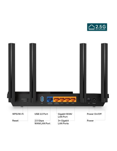 ROUTER TP-LINK wireless AX3000, 3000Mbps,1 x 2.5 Gbps WAN/LAN