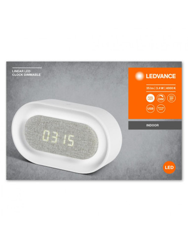 LINEAR LED CLOCK DIM USB WT LEDV "000004058075747906" (include