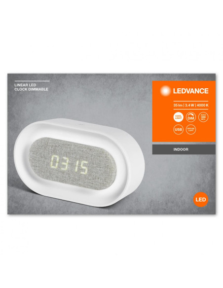 LINEAR LED CLOCK DIM USB WT LEDV "000004058075747906" (include