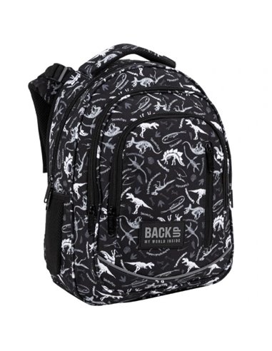 Set scoala 114 - Ghiozdan, Penar 1 fermoar, Sac incaltaminte, Motiv dinozaur