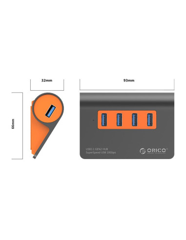 Hub Orico M3H4-G2 4 Port USB3.1,M3H4-G2-EU-OG