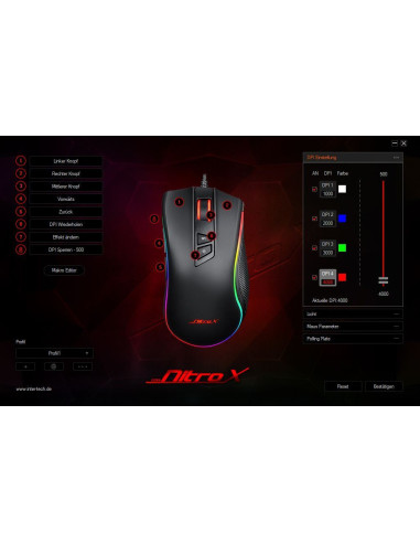 Mouse gaming NitroX GT-300+ negru iluminare RGB,GT-300+