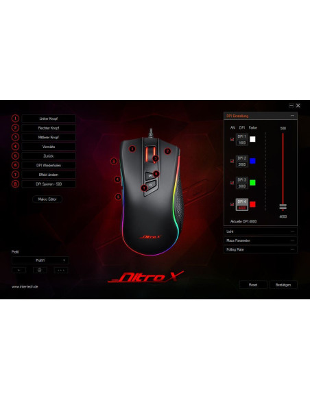 Mouse gaming NitroX GT-300+ negru iluminare RGB,GT-300+