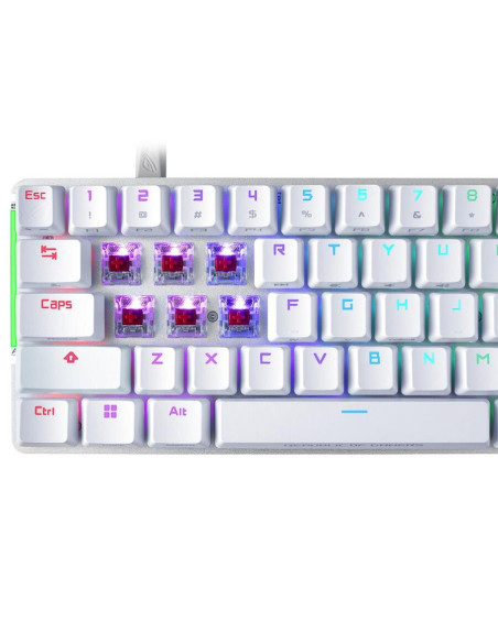 Tastatura gaming mecanica ASUS ROG Falchion Ace alba iluminare