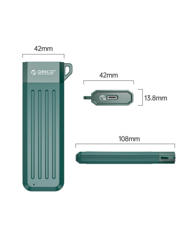 Rack SSD Orico MM2C3-G2 USB3.1 GEN2 NVMe M.2 verde,MM2C3-G2-GR