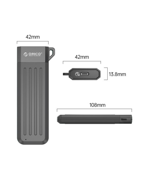 Rack SSD Orico MM2C3 USB3.1 GEN1 SATA M.2 gri,MM2C3-GY