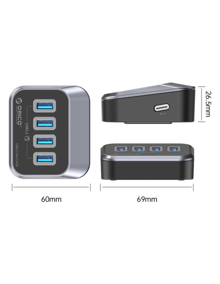 HUB USB Orico M3U3-4A 4 port-uri gri,M3U3-4A-05-BK