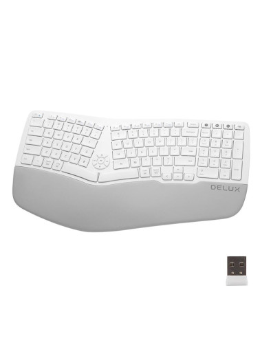 Tastatura bluetooth si wireless Delux GM902A alba,GM902-WH