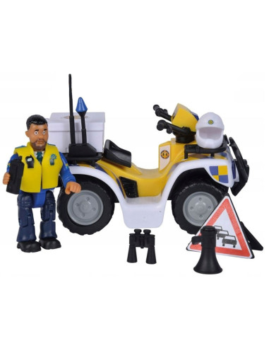 ATV Simba Fireman Sam Police cu figurina Malcolm si