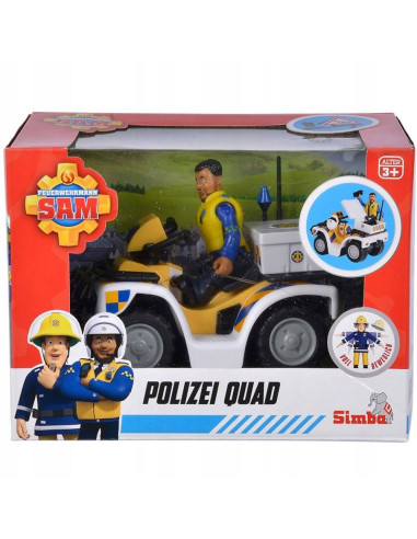 ATV Simba Fireman Sam Police cu figurina Malcolm si