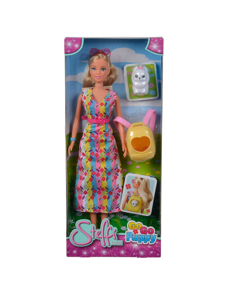 Papusa Simba Steffi Love Go Go Puppy 29 cm cu figurina si