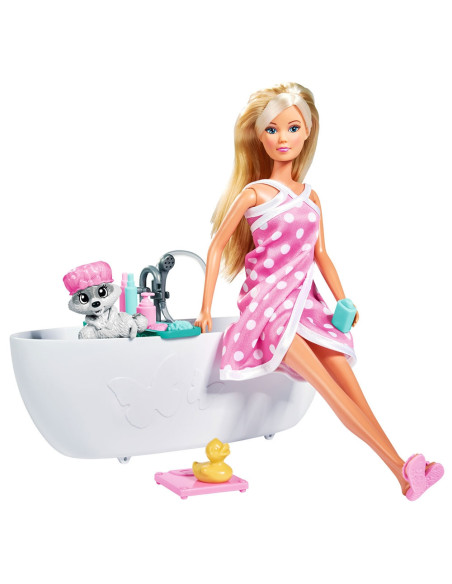 Papusa Simba Steffi Love Bath Fun 29 cm cu figurina si