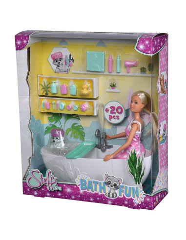 Papusa Simba Steffi Love Bath Fun 29 cm cu figurina si