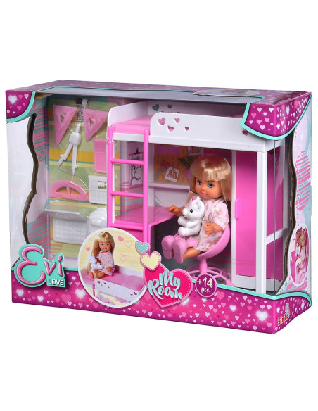 Papusa Simba Evi Love My Room 12 cm cu figurina si