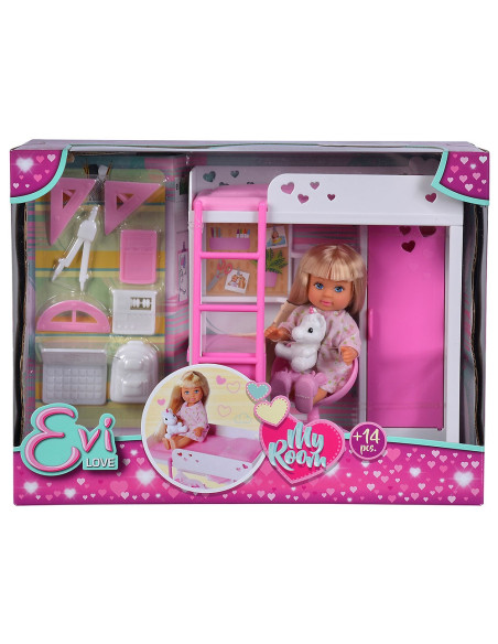 Papusa Simba Evi Love My Room 12 cm cu figurina si