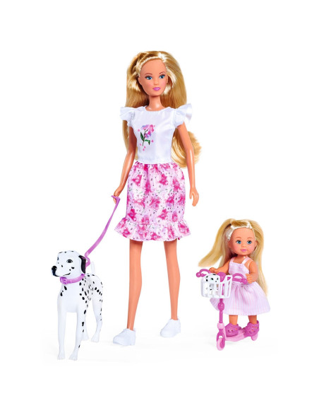 Papusa Simba Steffi Love Cute Walk papusa 29 cm, papusa 12 cm