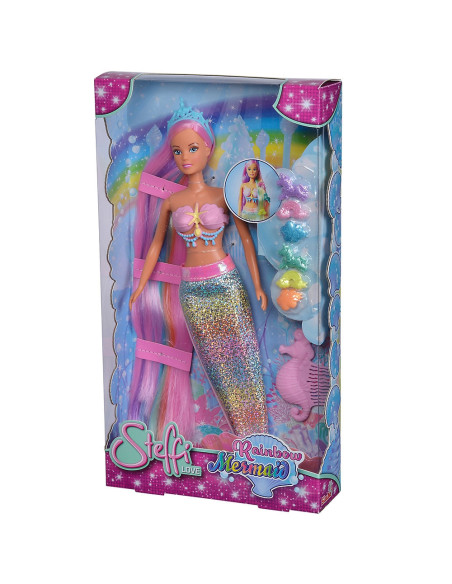 Papusa Simba Steffi Love Rainbow Mermaid 29 cm cu