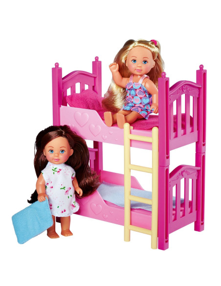 Set Simba Evi Love 2 Floor Bed cu 2 papusi 12 cm si pat