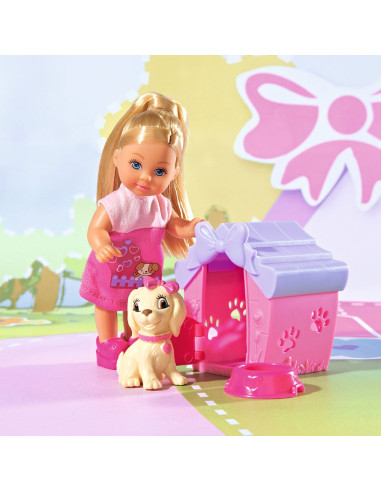 Papusa Simba Evi Love Dog House 12 cm cu figurina si