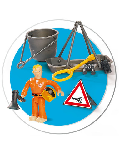 Elicopter electric Simba Fireman Sam Wallaby cu figurina
