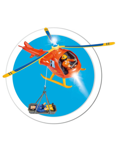 Elicopter electric Simba Fireman Sam Wallaby cu figurina