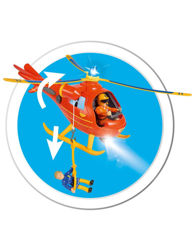 Elicopter electric Simba Fireman Sam Wallaby cu figurina