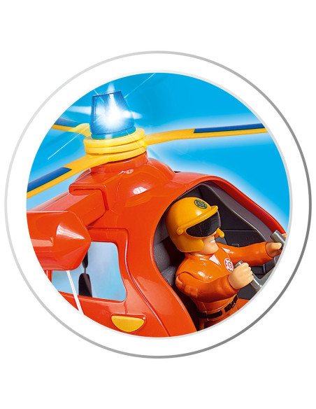 Elicopter electric Simba Fireman Sam Wallaby cu figurina