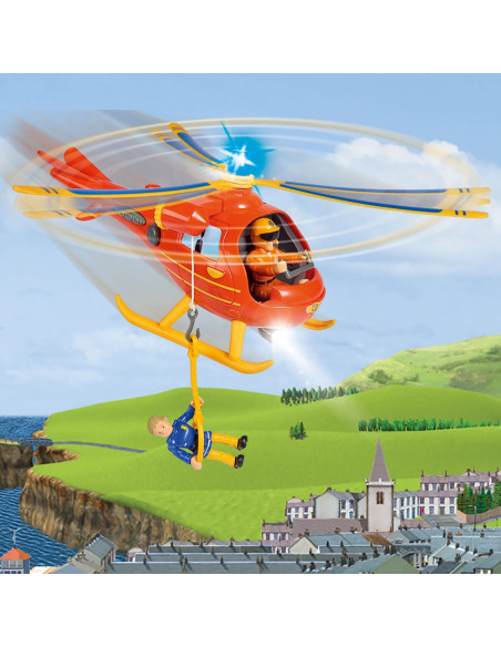 Elicopter electric Simba Fireman Sam Wallaby cu figurina