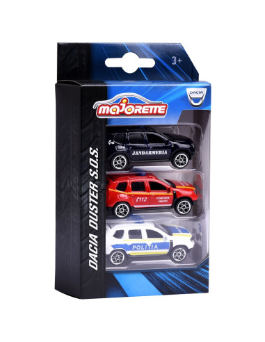 Set Majorette Dacia Duster SOS cu masina de jandarmerie
