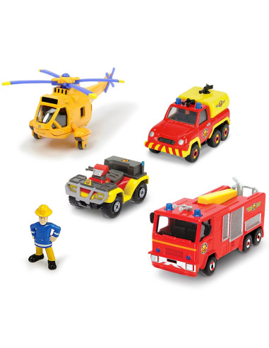Pista de masini Dickie Toys Fireman Sam Rescue Team Sam Fire cu