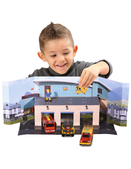 Pista de masini Dickie Toys Fireman Sam Rescue Team Sam Fire cu