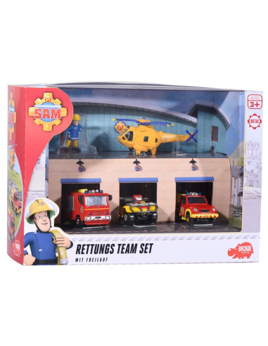 Pista de masini Dickie Toys Fireman Sam Rescue Team Sam Fire cu