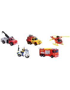 Set Jada Toys Fireman Sam 5 Pack cu 4 masinute,1 elicopter si 1