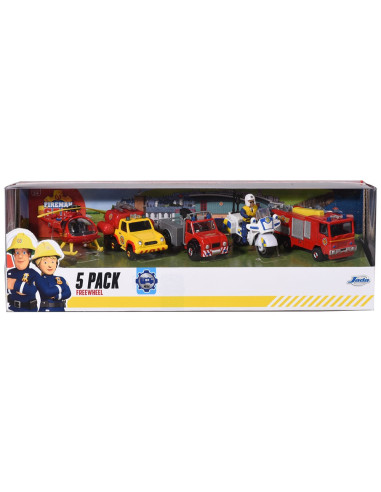 Set Jada Toys Fireman Sam 5 Pack cu 4 masinute,1 elicopter si 1