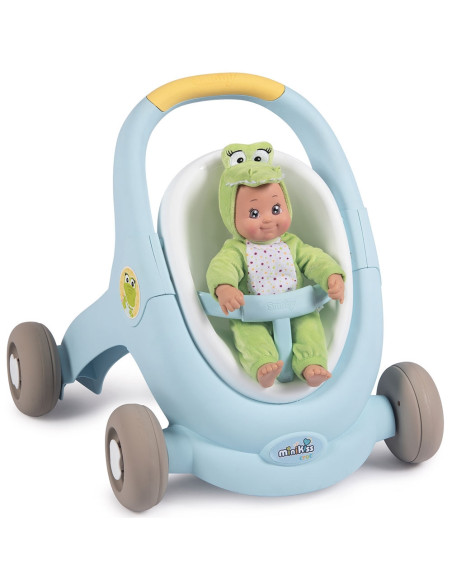 Carucior pentru papusi Smoby Minikiss Croc 3 in 1