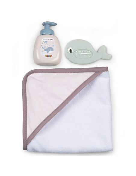Cadita pentru papusa Smoby Baby Nurse Baleno Bath roz cu