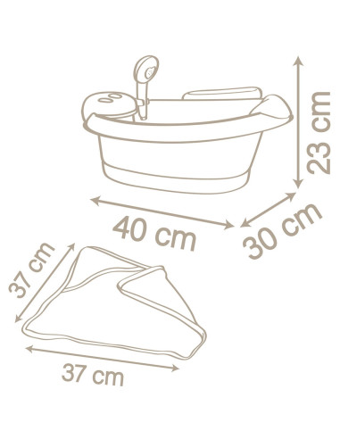 Cadita pentru papusa Smoby Baby Nurse Baleno Bath roz cu