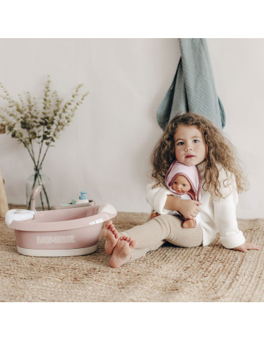Cadita pentru papusa Smoby Baby Nurse Baleno Bath roz cu