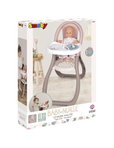 Scaun de masa pentru papusi Smoby Baby Nurse maro,S7600220370