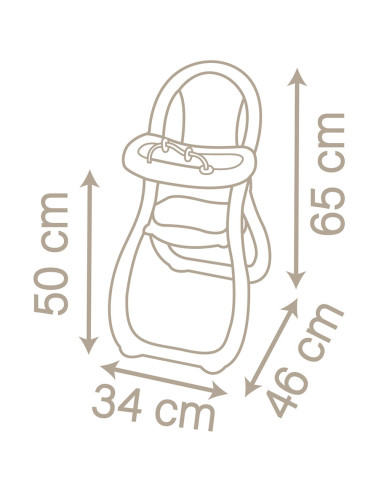 Scaun de masa pentru papusi Smoby Baby Nurse maro,S7600220370