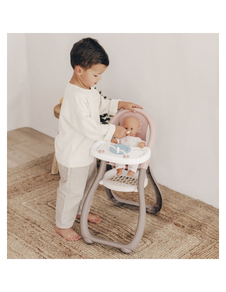 Scaun de masa pentru papusi Smoby Baby Nurse maro,S7600220370