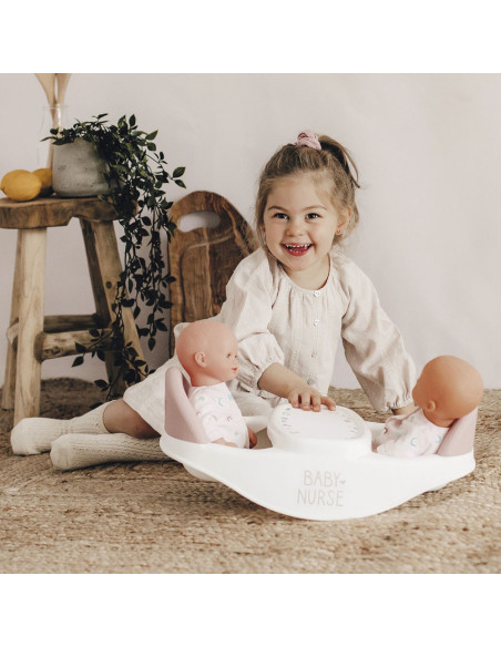 Scaun de masa pentru papusi Smoby Baby Nurse Twin 2 in 1