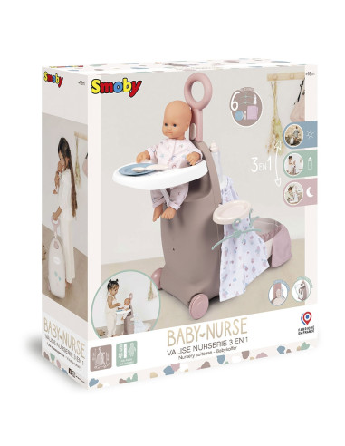 Valiza multifunctionala pentru papusi Smoby Baby Nurse 3 in 1