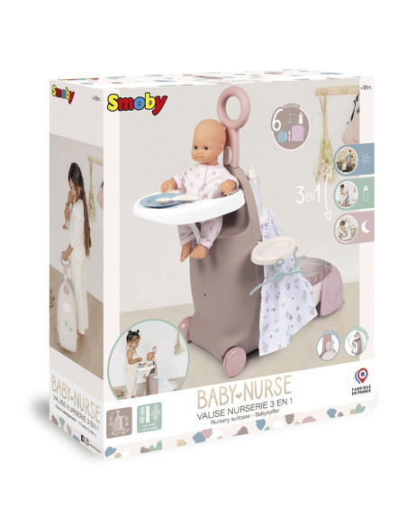 Valiza multifunctionala pentru papusi Smoby Baby Nurse 3 in 1