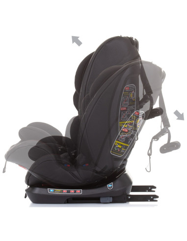 Scaun auto Chipolino Techno 0-36 kg ebony cu sistem