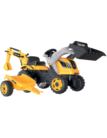 Tractor cu pedale si remorca Smoby Builder Max