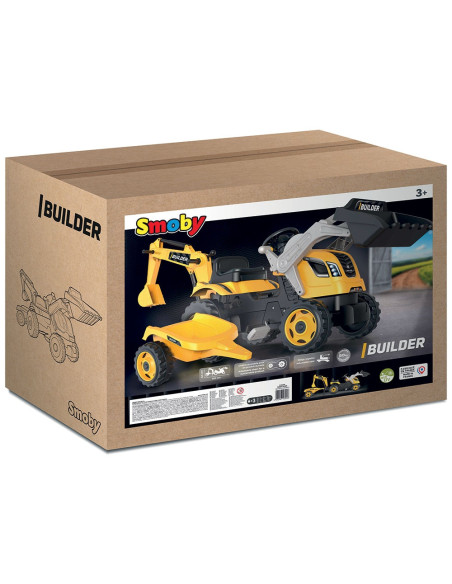 Tractor cu pedale si remorca Smoby Builder Max