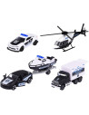Set masinute Majorette Police Force cu 5 vehicule de